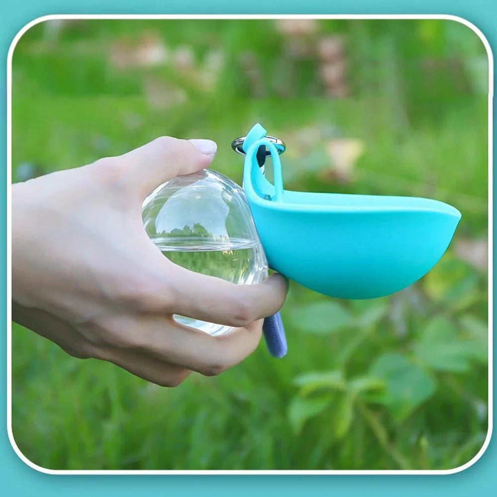 Gourde pour chien portable 2-en-1 en silicone pliable et étanche