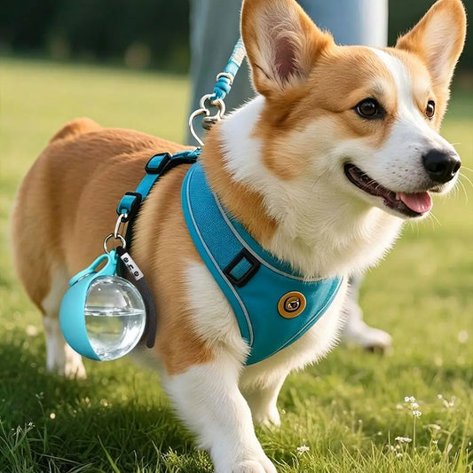 Gourde pour chien portable 2-en-1 en silicone pliable et étanche